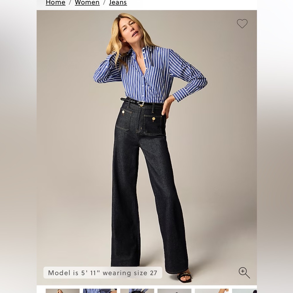 Jcrew Sailor denim trouser in Rinse wash